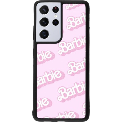 Coque Samsung Galaxy S21 Ultra 5G - Silicone rigide noir Barbie light pink pattern