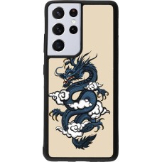 Coque Samsung Galaxy S21 Ultra 5G - Silicone rigide noir Blue Dragon Tattoo