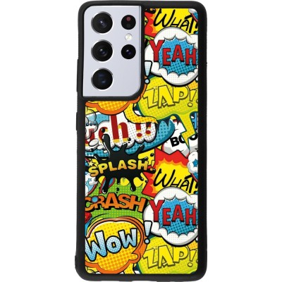 Coque Samsung Galaxy S21 Ultra 5G - Silicone rigide noir Cartoons slogans