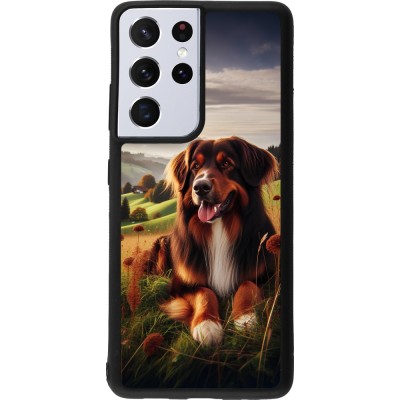 Coque Samsung Galaxy S21 Ultra 5G - Silicone rigide noir Chien Campagne Suisse