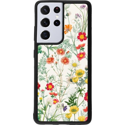 Coque Samsung Galaxy S21 Ultra 5G - Silicone rigide noir Flora Botanical Wildlife