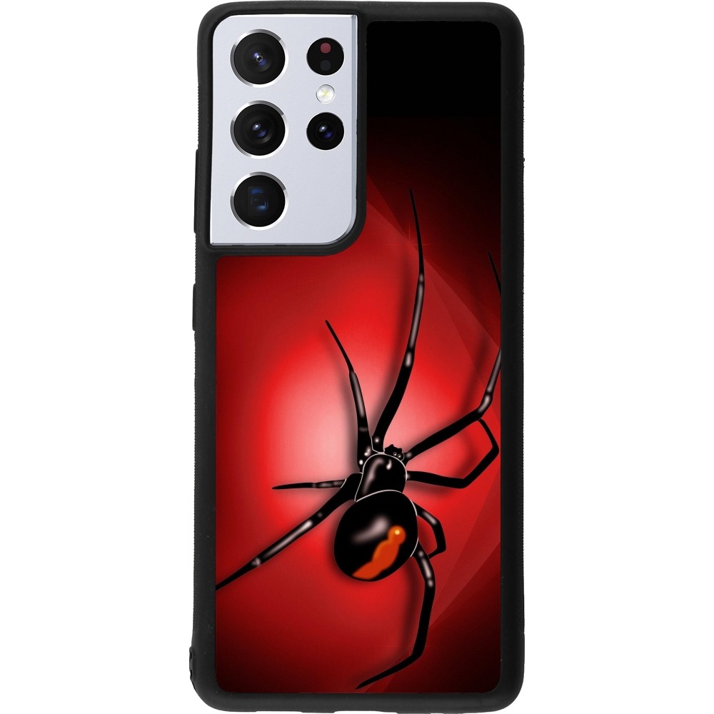 Coque Samsung Galaxy S21 Ultra 5G - Silicone rigide noir Halloween 2023 spider black widow