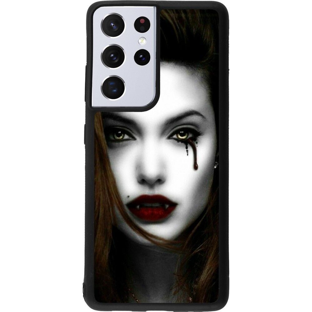 Coque Samsung Galaxy S21 Ultra 5G - Silicone rigide noir Halloween 2023 gothic vampire