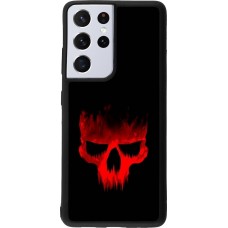 Coque Samsung Galaxy S21 Ultra 5G - Silicone rigide noir Halloween 2023 scary skull