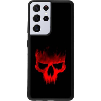 Coque Samsung Galaxy S21 Ultra 5G - Silicone rigide noir Halloween 2023 scary skull