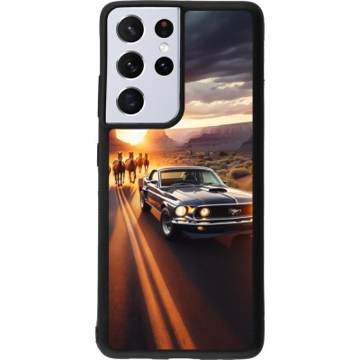 Coque Samsung Galaxy S21 Ultra 5G - Silicone rigide noir Mustang 69 Grand Canyon