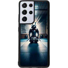 Coque Samsung Galaxy S21 Ultra 5G - Silicone rigide noir Samouraï en prière