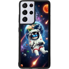 Coque Samsung Galaxy S21 Ultra 5G - Silicone rigide noir VR SpaceCat Odyssey