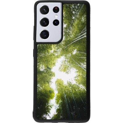 Coque Samsung Galaxy S21 Ultra 5G - Silicone rigide noir Spring 23 forest blue sky