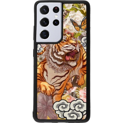 Coque Samsung Galaxy S21 Ultra 5G - Silicone rigide noir Spring 23 japanese tiger