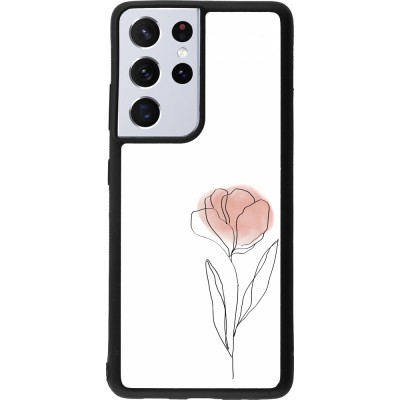 Coque Samsung Galaxy S21 Ultra 5G - Silicone rigide noir Spring 23 minimalist flower