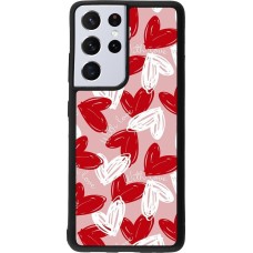 Coque Samsung Galaxy S21 Ultra 5G - Silicone rigide noir Valentine 2024 with love heart