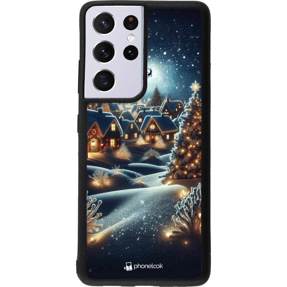 Coque Samsung Galaxy S21 Ultra 5G - Silicone rigide noir Noël 2023 Christmas is Coming