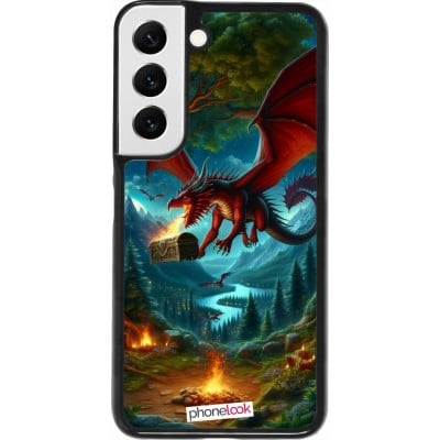 Coque Samsung Galaxy S22 - Dragon Volant Forêt Trésor