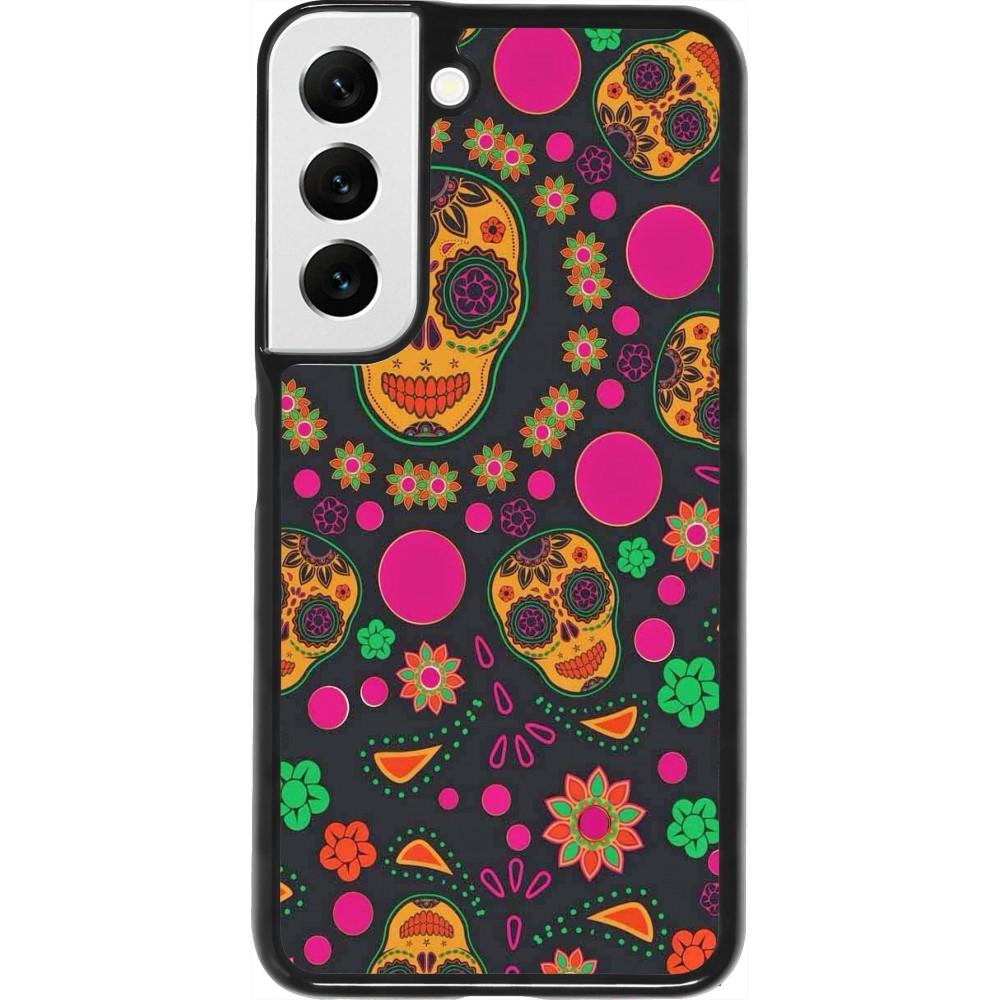 Samsung Galaxy S22 Case Hülle - Halloween 22 colorful mexican skulls