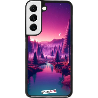 Coque Samsung Galaxy S22 - Paysage Violet-Rose