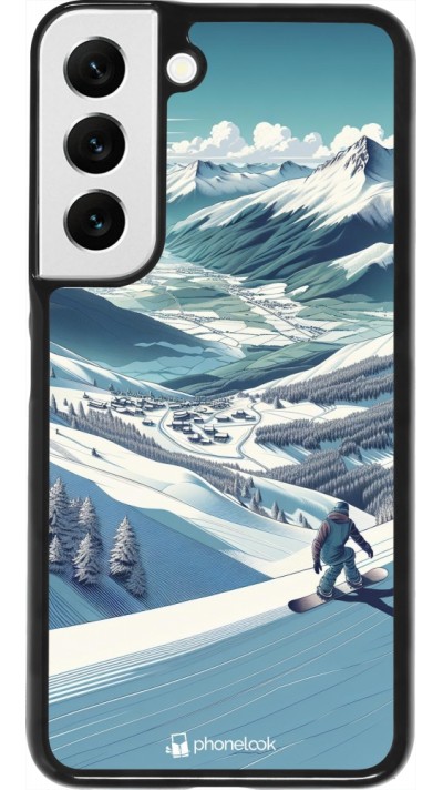 Coque Samsung Galaxy S22 - Snowboarder Montagne