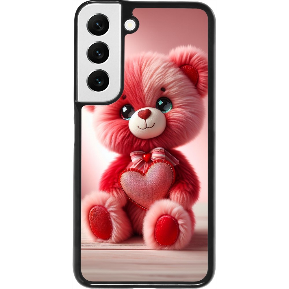 Samsung Galaxy S22 Case Hülle - Valentin 2024 Rosaroter Teddybär