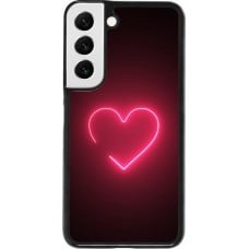 Samsung Galaxy S22 Case Hülle - Valentine 2023 single neon heart