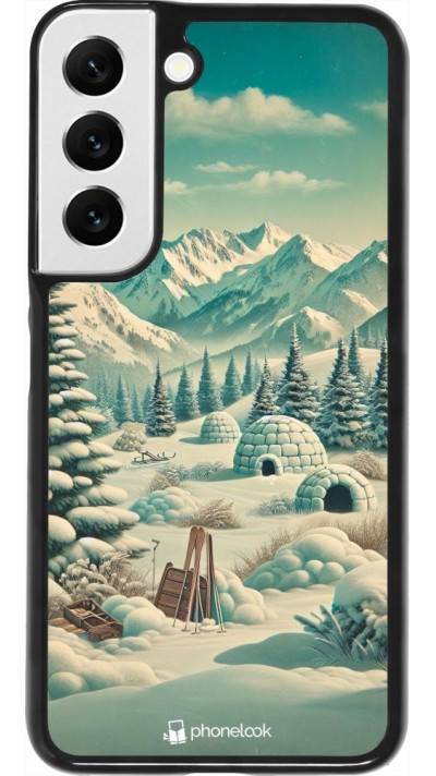 Coque Samsung Galaxy S22 - Vintage Snowy Mountain Igloo