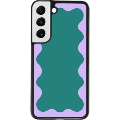 Coque Samsung Galaxy S22 - Wavy Rectangle Green Purple