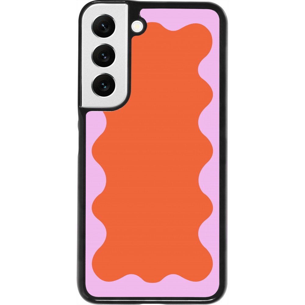 Coque Samsung Galaxy S22 - Wavy Rectangle Orange Pink