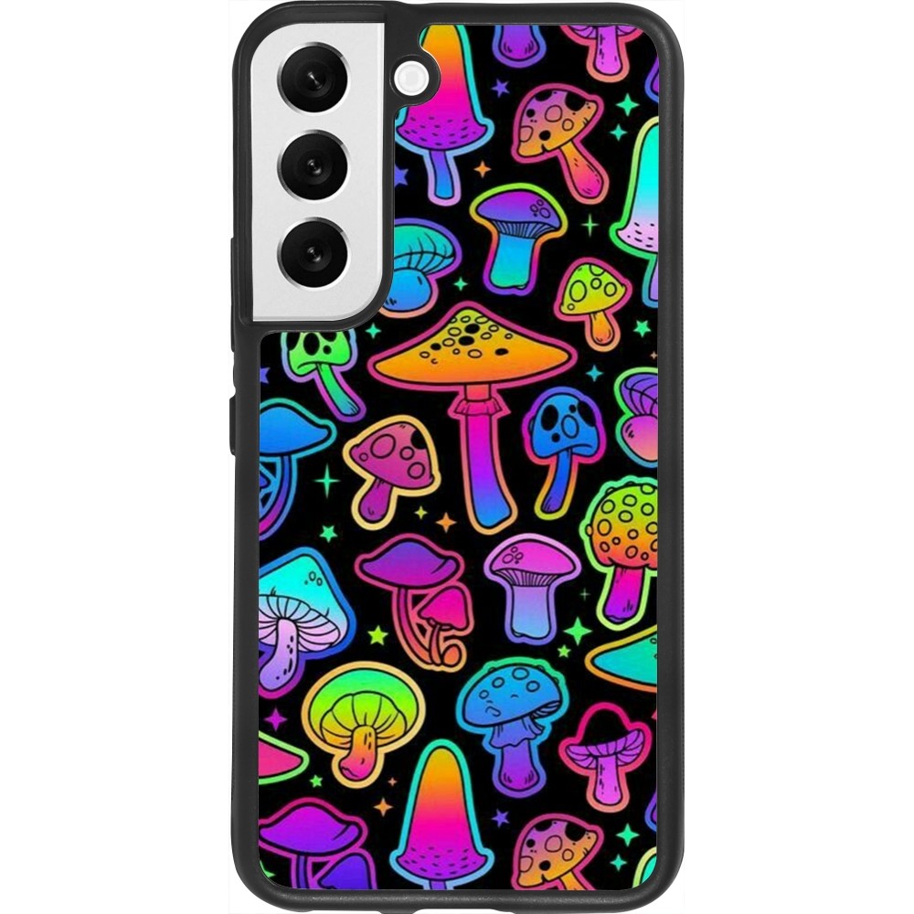 Coque Samsung Galaxy S22 - Silicone rigide noir Autumn 2024 magic mushrooms