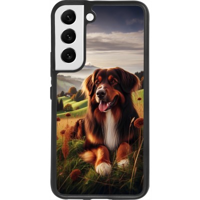 Coque Samsung Galaxy S22 - Silicone rigide noir Chien Campagne Suisse