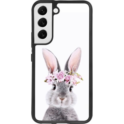 Coque Samsung Galaxy S22 - Silicone rigide noir Easter 2023 flower bunny