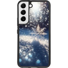 Coque Samsung Galaxy S22 - Silicone rigide noir Flocon Solaire Éclat