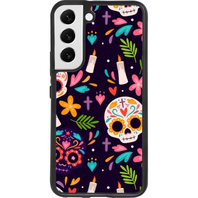 Coque Samsung Galaxy S22 - Silicone rigide noir Halloween 2023 mexican style