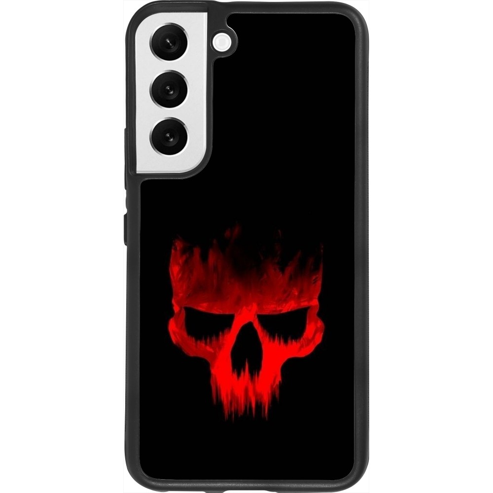 Coque Samsung Galaxy S22 - Silicone rigide noir Halloween 2023 scary skull