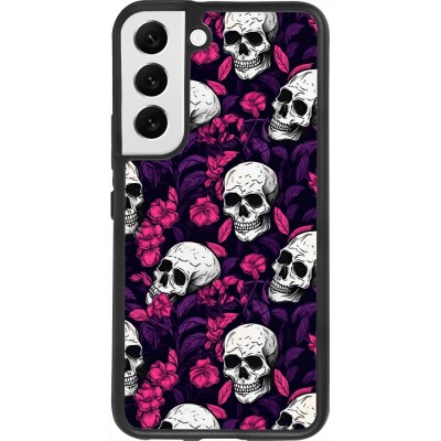 Coque Samsung Galaxy S22 - Silicone rigide noir Halloween 2024 romantic skulls