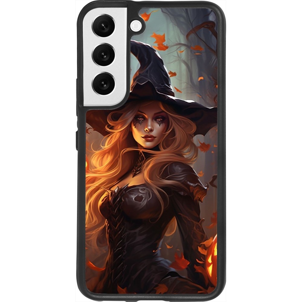 Coque Samsung Galaxy S22 - Silicone rigide noir Halloween 2024 sexy witch