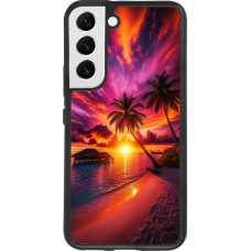 Coque Samsung Galaxy S22 - Silicone rigide noir Maldives Dusk Bliss