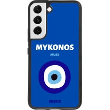 Coque Samsung Galaxy S22 - Silicone rigide noir Pop Summer Destination Mykonos