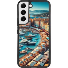 Coque Samsung Galaxy S22 - Silicone rigide noir Saint-Tropez Beach