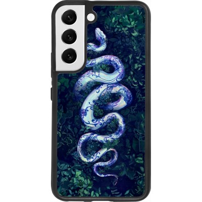 Coque Samsung Galaxy S22 - Silicone rigide noir Serpent Blue Anaconda