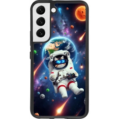 Coque Samsung Galaxy S22 - Silicone rigide noir VR SpaceCat Odyssey