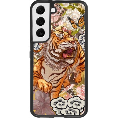 Coque Samsung Galaxy S22 - Silicone rigide noir Spring 23 japanese tiger