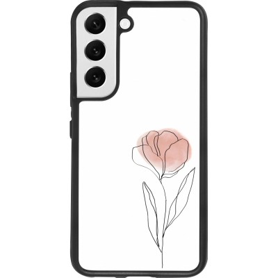 Coque Samsung Galaxy S22 - Silicone rigide noir Spring 23 minimalist flower