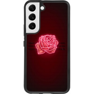 Coque Samsung Galaxy S22 - Silicone rigide noir Spring 23 neon rose