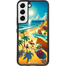 Coque Samsung Galaxy S22 - Silicone rigide noir Sunset Breeze