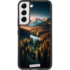 Coque Samsung Galaxy S22 - Silicone rigide noir Sunset Forest Lake