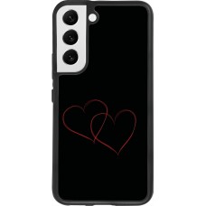 Coque Samsung Galaxy S22 - Silicone rigide noir Valentine 2023 attached heart