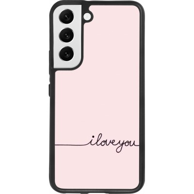 Coque Samsung Galaxy S22 - Silicone rigide noir Valentine 2023 i love you writing