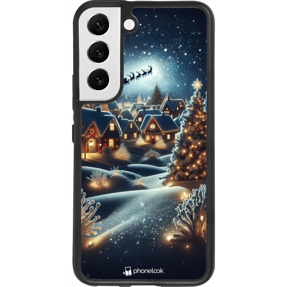 Coque Samsung Galaxy S22 - Silicone rigide noir Noël 2023 Christmas is Coming