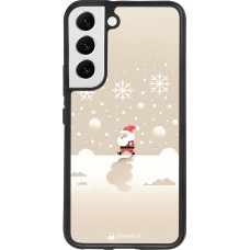 Coque Samsung Galaxy S22 - Silicone rigide noir Noël 2023 Minimalist Santa