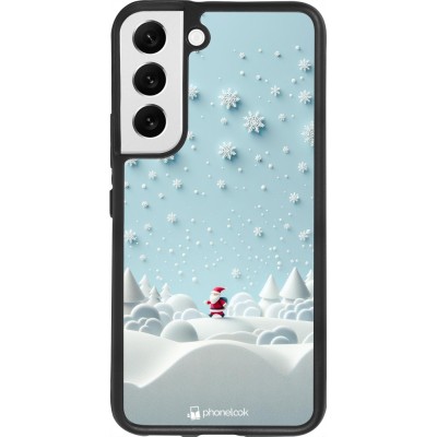 Coque Samsung Galaxy S22 - Silicone rigide noir Noël 2023 Petit Père Flocon