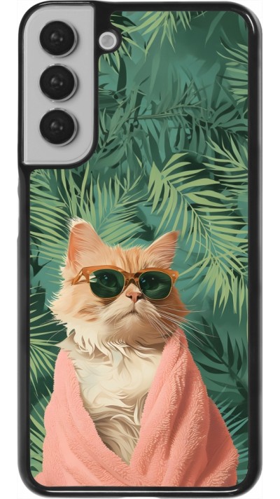 Samsung Galaxy S22+ Case Hülle - Cat Summer Palms